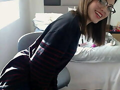 Innocent otaku lady just started as a webcam model