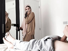 I pull out my pipe in front of a Muslim maid in hijab. I pull out my pipe in front of a Muslim maid in hijab.