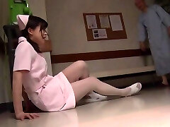 Old boy fucks a cute Japanese nurse in the hospital