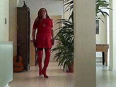 Red Patent Thigh Boots