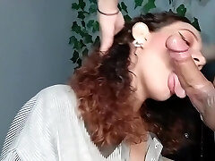 Curly-haired Beauty Sucks A Shaft And Fucks In The Ass
