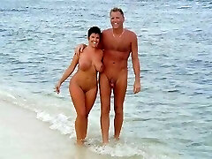 Sexy amateur exhibitionist couples compilation on the beach