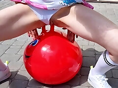 Luckily there are two horns on the gym ball that I can rail in my outdoor solo sesh