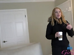 Amateur blonde Kallie Tayler gets picked up and filmed while peeing