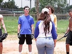 Chubby Callie Brooks with big bosoms getting fucked in rear end style