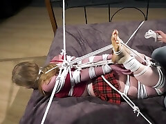 Olesya Hogtied With Of Straps