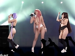 cantante desnuda en el escenario. realidad virtual