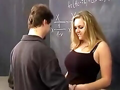 Blonde student offers her tits to her French lecturer