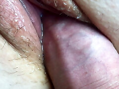 Pink Cigar Pissing Inside Vagina. Close-Up