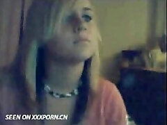 Cute ash-blonde on webcam