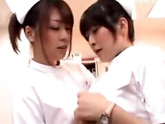 Young Nurse Rubbing Her Cooter With Pen Her Colleauge Joins Her Smooching Rubbing Tits