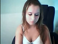 Depressed bosomy webcam girl flashes with her big saggy tits