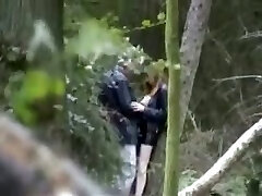Kinky duo making love deep in the forest spy fucky-fucky video