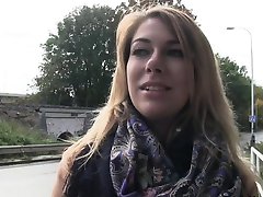 Busty amateur blonde banged in public outdoor
