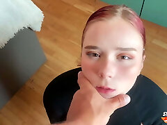 Man fucks enslaved redhead in face and pussy Man fucks enslaved redhead in face and pussy