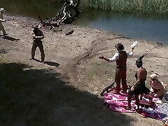 Outdoors gang intercourse party with naughty Natasha Marley and her friends Outdoors gang intercourse party with naughty Natasha Marley and her friends