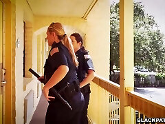 Two police women screws one handsome arrested dude and eat his jelly