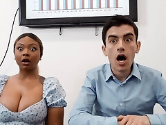 Interracial fucking in the office with kinky Avery and Zoe