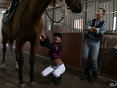 Pizza delivery chick Charlotte rides firm man-meat and gives kinky footjob