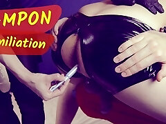 TAMPON in his butt after hard PEGGING... no Jizm this time!!