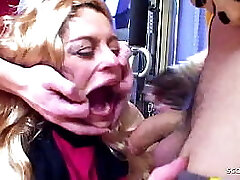 Slim Mature Mother Lure to Threesome DP Sex by 2 Young Boys