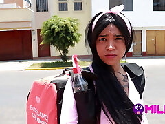 Delivery lady asks me for a job in exchange for fucky-fucky