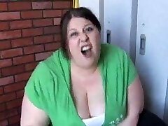 Horny Fat Obese Ex GF with big Boobs masturbating her Cunny