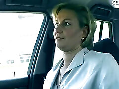 Mature German mega-slut fucks dildo in nature