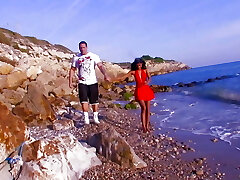 She has just turned Legitimate and Indiana Fox with her clean-shaved snatch is waiting to be fucked by the big cock on a beach