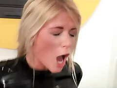 Sexy blondes pussy fucking cock sucking threesome in latex sundress Sexy blondes pussy fucking cock sucking threesome in latex sundress