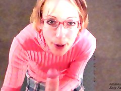Slut Librarian Blows You and Takes Facial to Keep You Quiet