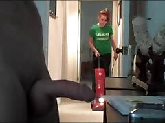 Flashing the cleaning woman