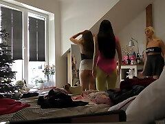 Teenager Angel sisters with a Younger Teenager Friend Party