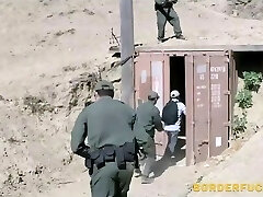 Adorable teen deepthroats and gets pounded by border patrol