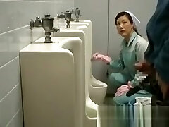 Asian lady is cleaning the wrong public