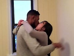 Korean schoolgirl making out with her first black guy.