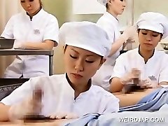 Japanese nurse working hairy jizz-shotgun