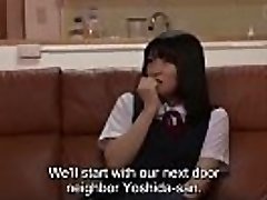 Subtitled insane Asian mother CFNM party for shy daughter