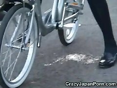 Student Blasts on a Bike in Public! 