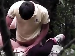 caught Chinese duo fuck in the forest