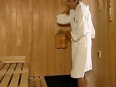Stunning asian college gal has sex in a sauna