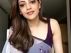 Kajal Aggarwal Showing Underarms and Funbags in Sleeveless Saree