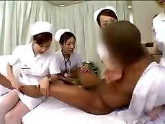 Asian nurses drain black fuck-stick