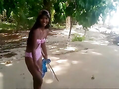HD thai girl gets caught giving deep-throat throatpie by tourists