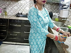 Neighbour's boy had sexy talks with saarabhabhi to lure her after her cock-squeezing vagina was fucked madly in kitchen Saarabhabhi fing