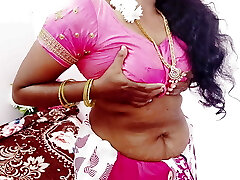 Indian telugu glorious saxy saree housewife self...