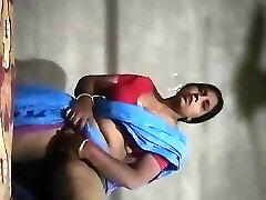 Indian hot house wife open clothing show