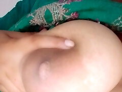 Huge boobs with big nibbles in black color