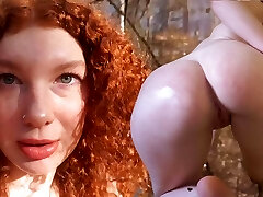 Sizzling German Ginger Teen Squirtet in the Woods!