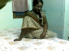 Delightful Indian Aunty Drilled by Mature Boyfrend on Covert Livecam